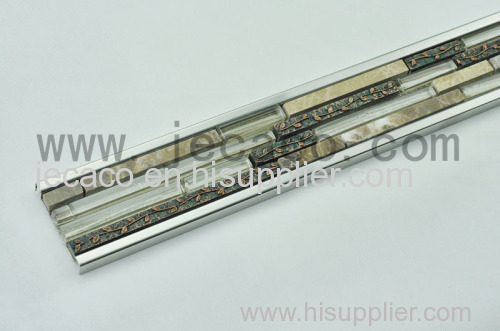 stainless steel with resin mosaic decor tile trim