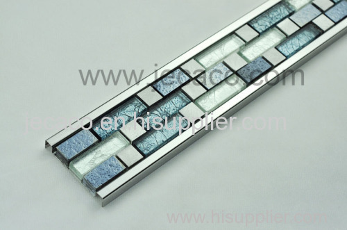 stainless steel with plated glass decor tile border