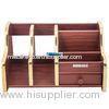 Wooden Retractable Pencil Office Pen Holder Multifunctional For Office