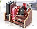 ODM Stable Durable Plastic Office Pen Holder Design With Wood Pattern