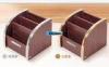 Anti - Collision Wooden Pen Holder With Easy Assemble / Customized Pen Pot