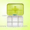 PP Rectangle Green Mini Pill Box / Transparent Pill Containers For Home