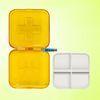 PP Portable Square Yellow Daily Pill Box Removable Interlayer For Home