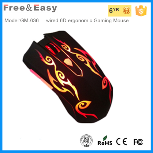 noise less 6d gaming mouse with led backlight for computer