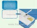 Rectangle Blue Plastic Travel Mini Pill Case For Womens 95*56*21mm