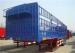 High bed tri axle 40 ton bulk cargo transport cage semi trailer / fence stake truck trailer