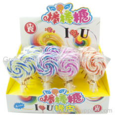 Novelty lollipop shaped eraser