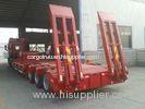 60 ton 3 axle low flatbed low bed truck semi trailer with high and low bed trailers