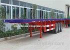 tri-axle flatbed container trailer for transporting containers with twist locks