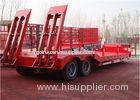 Tri - axle low flatbed truck Semi - trailer for construction machinery transport