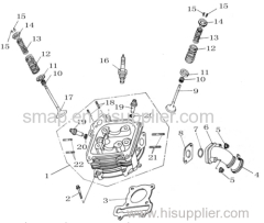 FIGURE2 CYLINDER HEAD COMP. OF GY6 50CC ENGINE