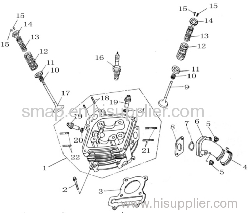 FIGURE2 CYLINDER HEAD COMP. OF GY6 50CC ENGINE