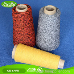 Recycled dyed yarn for weaving 65% cotton 35% polyester