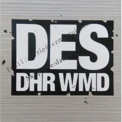 China supplier Custom Destructible label material Black and white rectangle 7.5X10.0cm print words Eggshell sticker