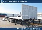 Detachable 40 foot Flatbed Semi Trailer with 3 axles 3 * 15 tons 12 pcs Contact lock