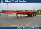 40 TonsTri - axle Flatbed Semi Trailer 40ft with 12pcs container lock