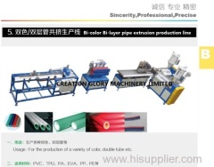 Bi-color Bi-layer plastic pipe making machine