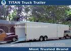 Red Auto Transport flatbed Semi Car Hauler Trailer Enclosed / Frame Type