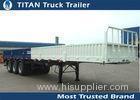 Multi Axles horizontal 1000mm side wall 40ft drop side flatbed semi truck trailer
