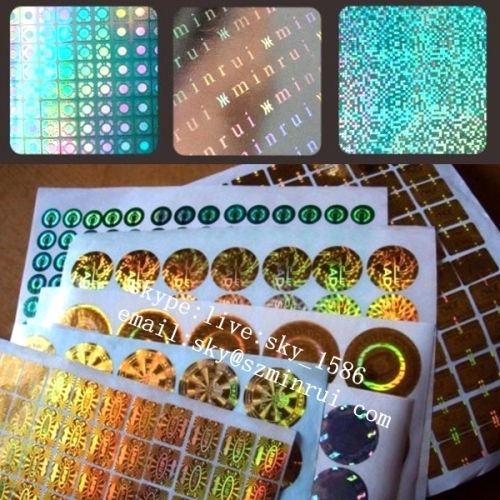 Minrui Unique Security 3D Hologram Seal Sticker Nice Price Warranty Void Laser Label