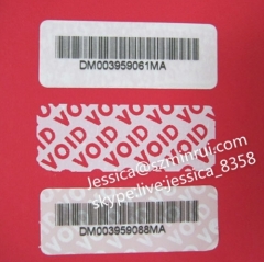 China Supplier Void Security Adhesive Label Tamper Void Sticker Warranty Void If Removed Stickers Non Removable Stickers