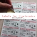 Labels for Electronics Vinyl