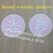 Factory Price Eggshell Paper Warranty Stickers Non Removable Tamper Proof Warranty Void Sticker Security Sticker