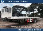 Tri - axle 40ft high bed platform flatbed utility trailers with 45 tons load capacity