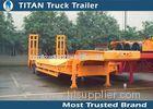 Economic 2 axles 30 tons semi Low Bed Trailer with heavdy duty steel spring ramps