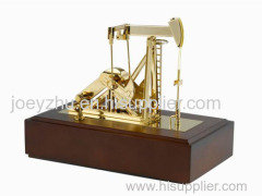 Diecast Zinc Alloy & Wood & Acrylic Plastic Oil Pumping Unit Model with Music Box