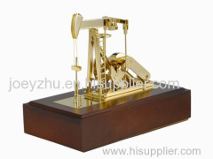 Diecast Zinc Alloy & Wood & Acrylic Plastic Oil Pumping Unit Model with Music Box