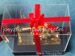 Diecast Zinc Alloy & Wood & Acrylic Plastic Oil Pumping Unit Model with Music Box