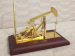 Zinc Alloy & Wood Oilfiled Pumping Unit Model with Pen Holder