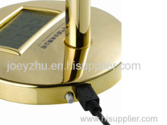 Golden Metal Wind Generator Model with Digital Clock