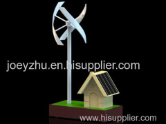 Vertical Axis Wind Turbine Model with Small Solar House