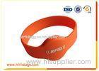 Red Waterproof Rfid Silicone Bracelets Diameter 45mm 55mm 65mm 74mm