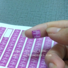 Minrui Purple Square Fragile Security Label and Seals Tamper Evident Destructible Paper Label