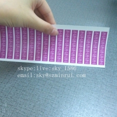 Minrui Purple Square Fragile Security Label and Seals Tamper Evident Destructible Paper Label