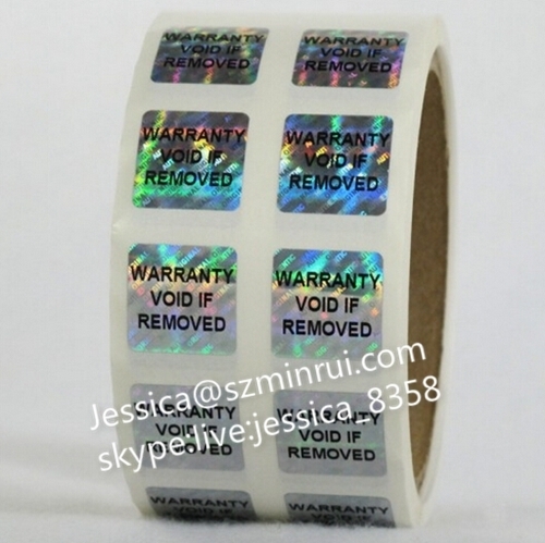 Hot Sale Logo Hologram Printed Sticker One Time Use Sticker Self Adhesive Security Hologram Sticker