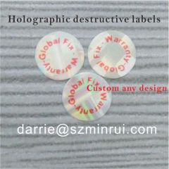 Custom any design printing destructible warranty sticker.Tamper evident warranty stickers for mobile electronic and etc.