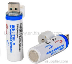 2 pcs USB Rechargeable Batteries 18650 3.7V usb battery with LED Lights