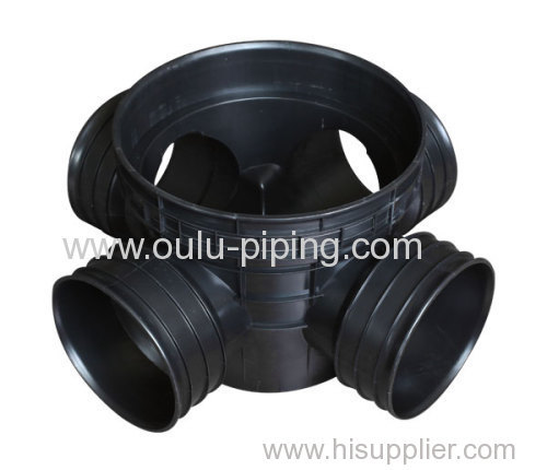 Plastic Four-way cross Chamber Body for residential area sewage groove series