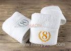 Long Pile 16s Cotton Hotel Bath Towels With Embroidery Logo Plain White