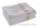 White Embroidery Hotel Bath Towels Wall Grid embroidery Patten