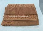Brown Bath Towels 70 x140 cm With Beautiful Embroidery Pattern