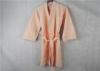 M Size Embroidered Hotel Bathrobes Kimono Collar Pink Waffle Robes