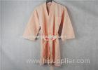 M Size Embroidered Hotel Bathrobes Kimono Collar Pink Waffle Robes