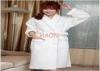 Female White Velvet Bathrobes Spa Robe Night-robe Embroidery logo