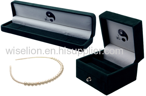 velvet flocked jewellery display set box jewellery packaging case 2