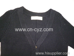 Women's V neck Black Cardigans Fashionable Sweaters